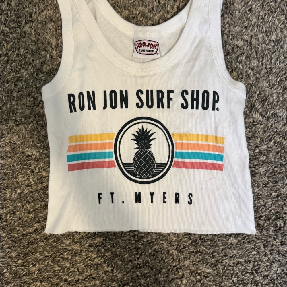 Ron Jon Surf Shop White Crop Top